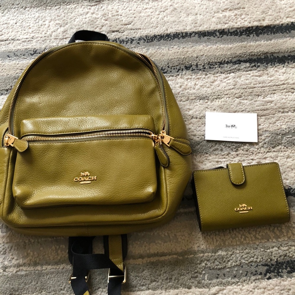 Coach backpacks in a green olive worn only once